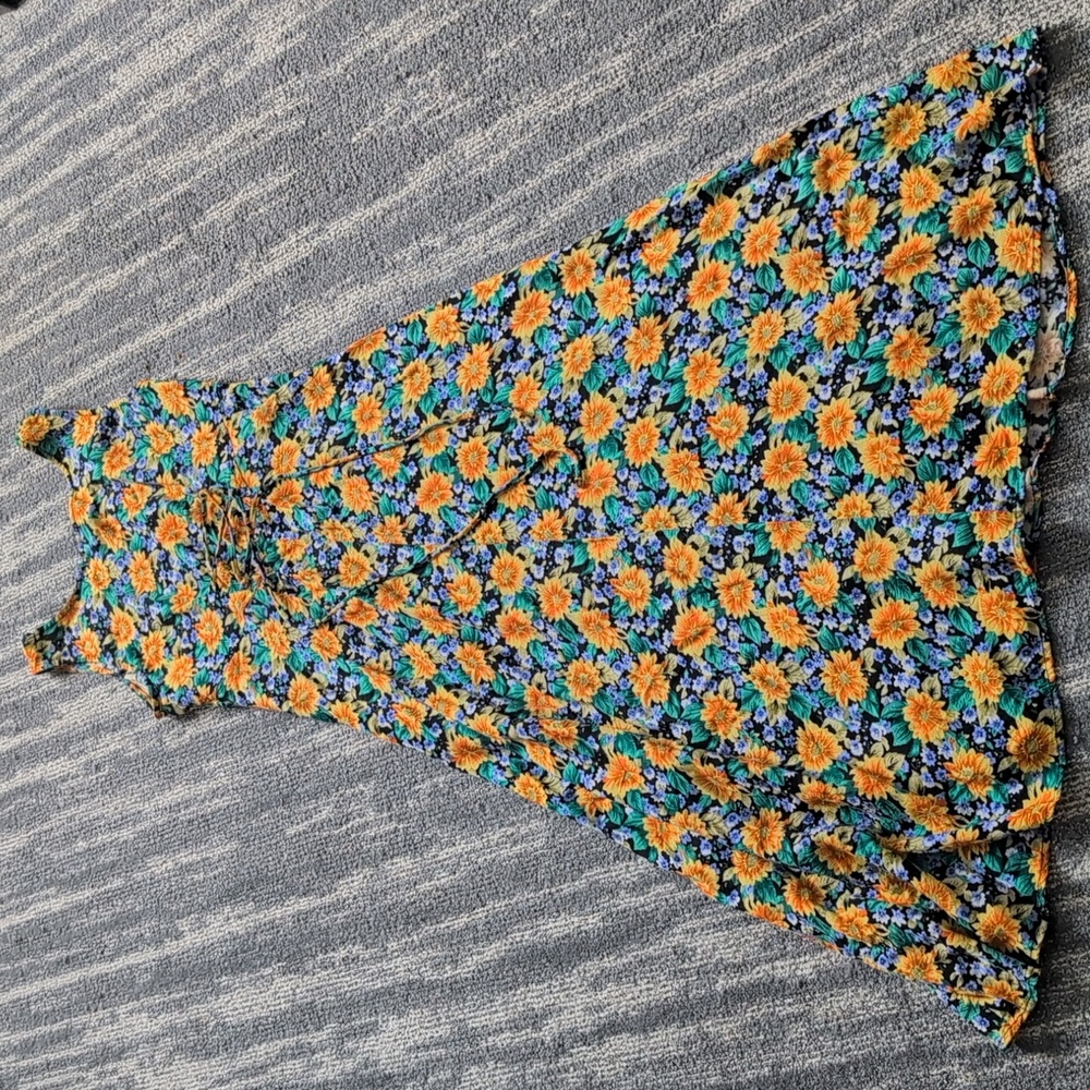 All that Jazz Yellow - VINTAGE 90s Sunflower Maxi Dress - Picture 4 of 5